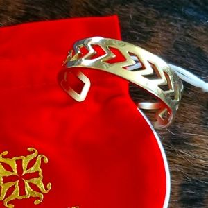 Rustic cuff gold bangle